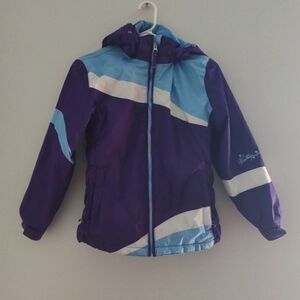 Weatherproof Kids Size 10/12 Purple Black White Double Zipper Coat Jacket